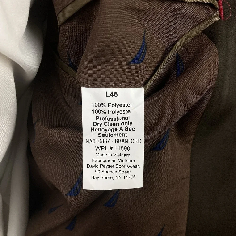 Nautica Men's Modern-Fit Faux-Suede Sport‎ Coat Brown 46L E071121